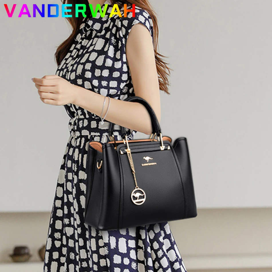 Casual Tote borsa da donna in morbida pelle Designer di lusso borsa A tracolla A 3 strati Lady Shopper Sac A Main