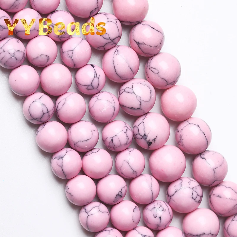 Natural Stone Howlite Turquoises Mineral Stone Beads 4mm-12mm Round Loose Beads For Jewelry Making DIY Bracelets Various Colors