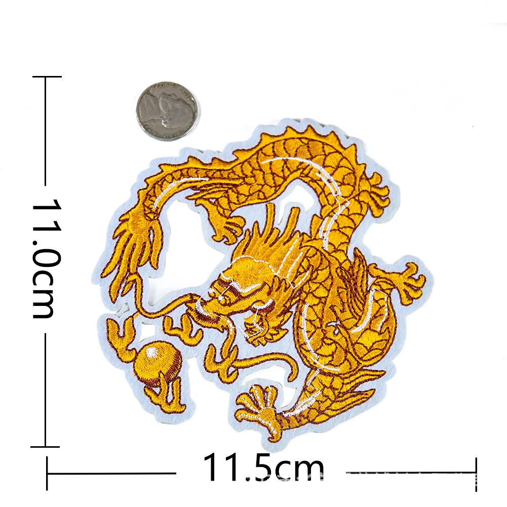 Fine Chinese Dragon Embroidered Patches Creative Red Blue Green Applique Handmade DIY Clothes Sewing Supplies Accessories