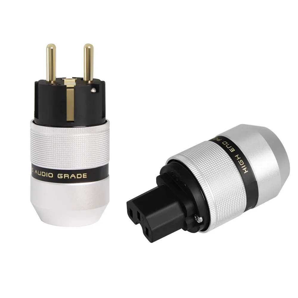 

Hi End Gold plated Aluminum metal 24K Gold Plated EUR Euro Schuk Power Plug