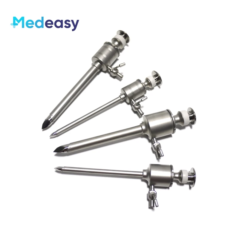 Laparoscopic Surgical Reusable Trocar and Cannula 5mm 10mm 12mm 15mm Flip Corss Magnetic Press Type