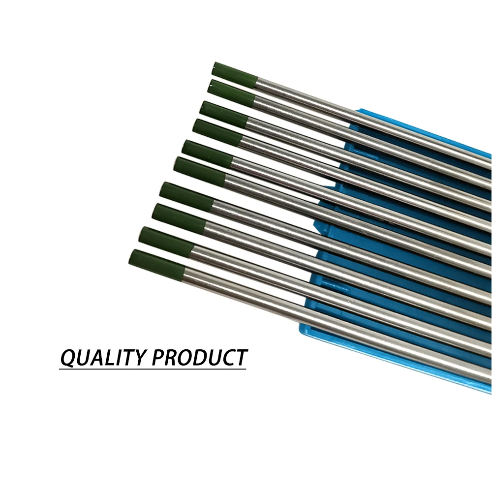 10Pcs สีเขียว Tig เชื่อมแท่งทังสเตน Electrodes 1.0/1.6/2.0/2.4/3.2/4.0mm ทังสเตนเข็ม