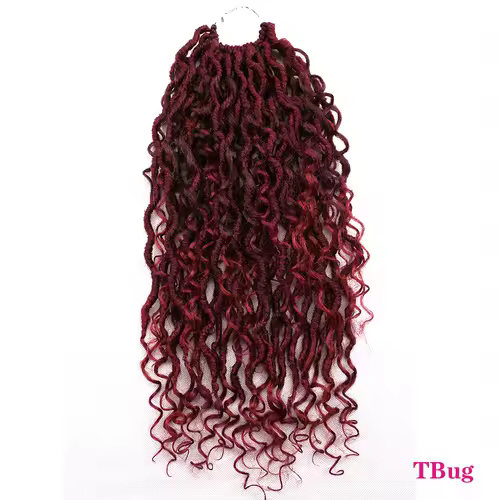 Synthetic Goddess Locs Crochet Hair Braids Curly Faux Locs Braiding Hair Extensions Wig For Women Black Hippie Boho Style - Image 10