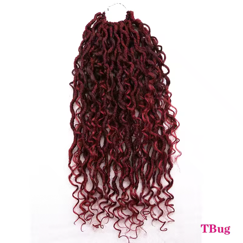 Synthetic Goddess Locs Crochet Hair Braids Curly Faux Locs Braiding Hair Extensions Wig For Women Black Hippie Boho Style - Image 10