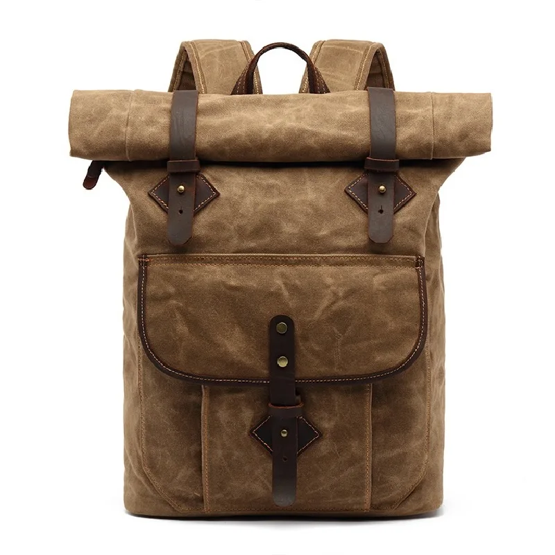 

Vintage Canvas Backpacks For Men Leather Travel Backpack Large Waterproof Laptop Bag 2021 New Male Daily Daypacks Travel Bagpack