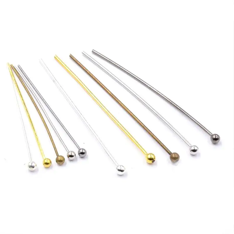 200pcs 20 30 40 50mm Gold Color Silver Color Metal Ball Head Pins Supply Needlework Jewelry Finding Make Handmade Diy Accessory