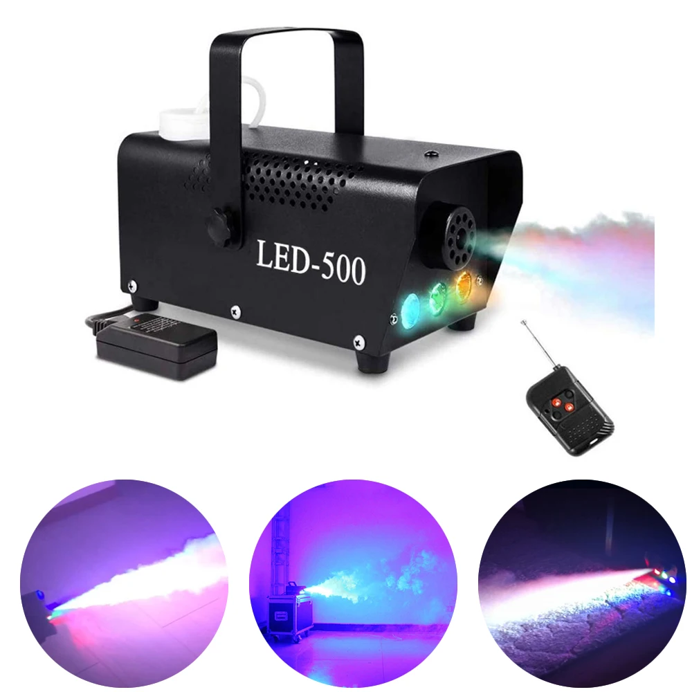 Mini Wireless 500W RGB Fog Smoke Mist Machine Stage Effect Disco DJ Party Christmas With Remote Control DMX512 Smoke Machine