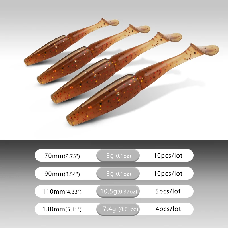 MEREDITH Fishing Lure Soft Swimbait Crazy Shiner 70mm 90mm 110mm 130mm Soft Lure Shad pike Zander Perch Troute Pesca Acesorios 5