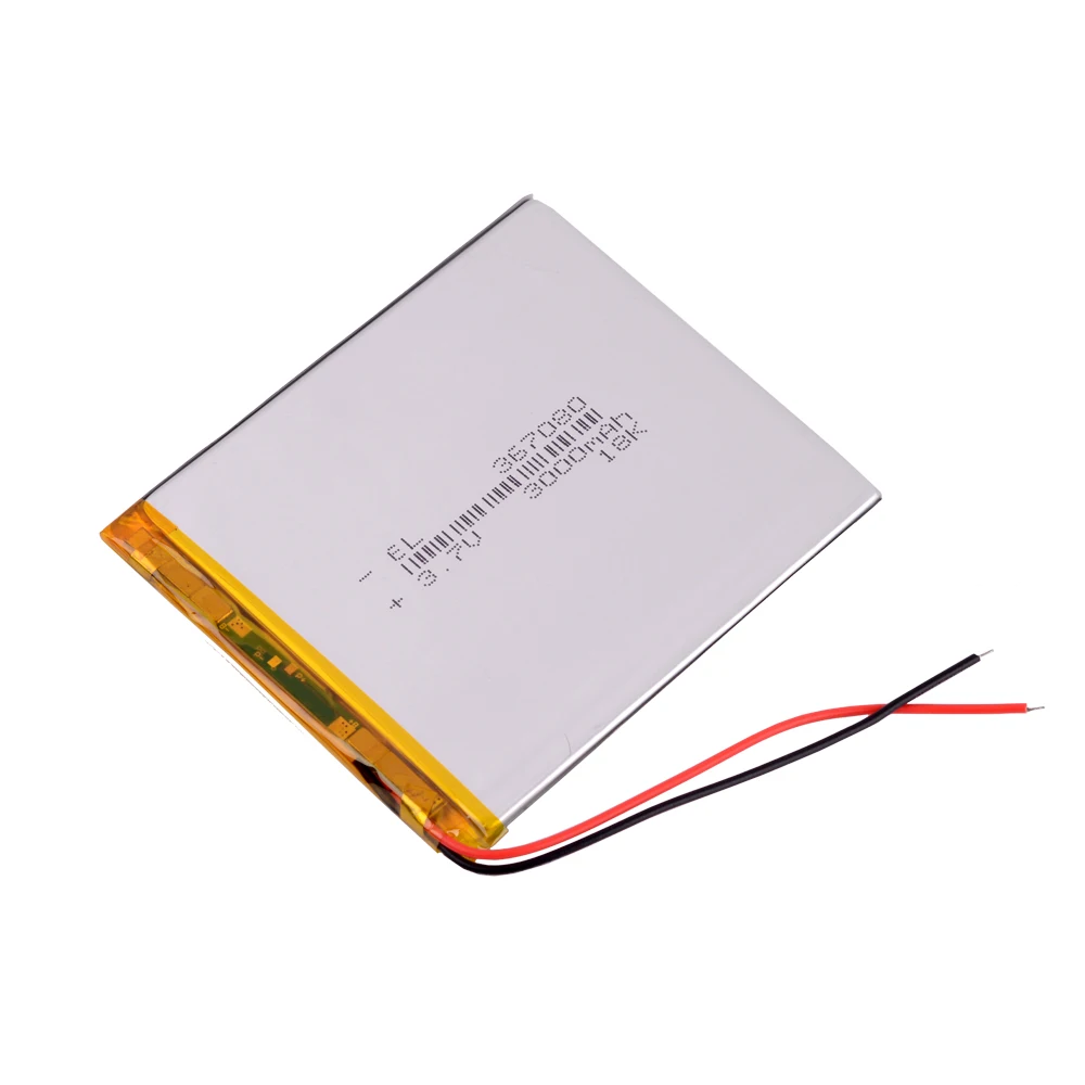 3,7V 407080   Baterias de íon de lítio 3000mAh Bateria de íon de lítio de polímero para GPS Tablet PC Alto-falante E-book MID IPAQ