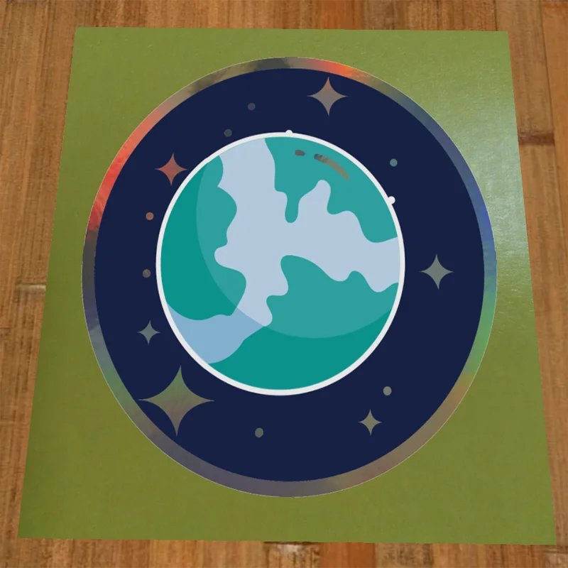 Blue Background Hologram Sticker Material Printing
