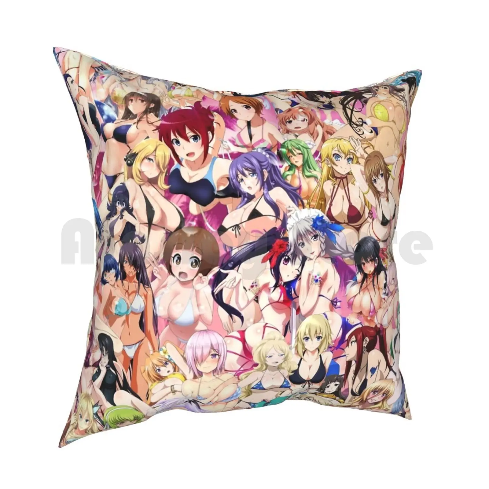 Anime Summer Bikini Girls Pillow Case Printed Home Soft DIY Pillow cover Anime Manga Buzzer Bikini Girls Sexy Hot Boobs