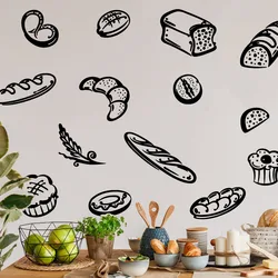 Bakery Bread Window Wall Sticker Kitchen Dining Room Bakehouse Baking Breads Snack Glass Wall Decal Vinyl Shop Decor