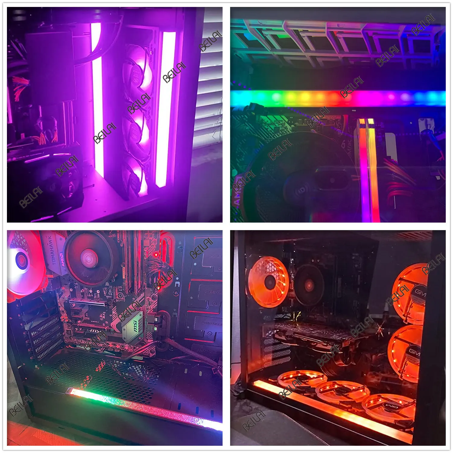 Imagem -05 - Chassi de Alumínio Endereçável do pc da Tira Clara do Diodo Emissor de Luz do Rgb de 5v 3pin com Lâmpada Multicolorida Magnética da Atmosfera da Cor para a Sincronização da Aura de Asus