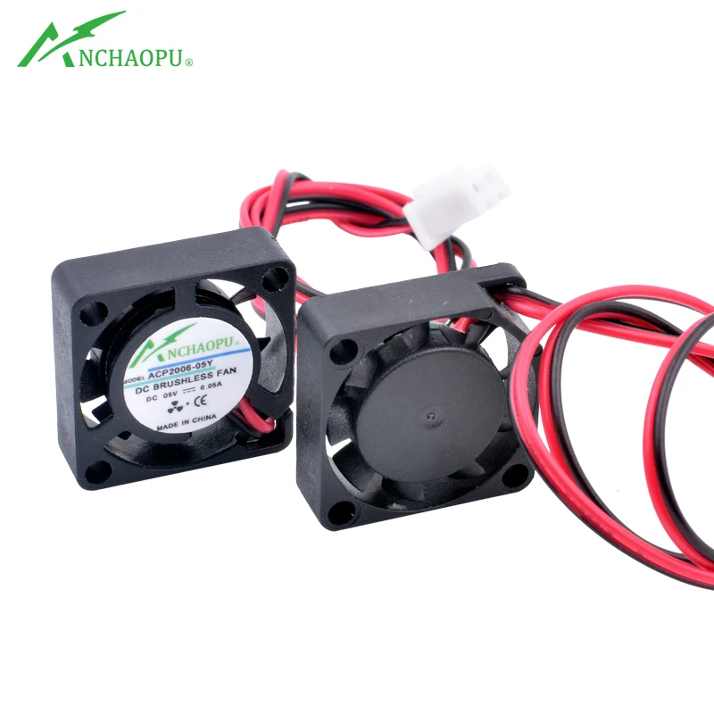 ACP2006 2cm 20mm fan 20x20x6mm DC5V 12V 2pin Micro cooling fan for micro equipment purifier drone