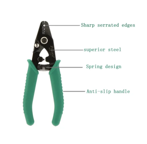 Proskit 8PK-326 Clamp Fiber Stripping Pliers 8PK-326 Tri-Hole Fiber Optic Stripper 8PK-326 FTTH FIber Wire Stripper 1pcs