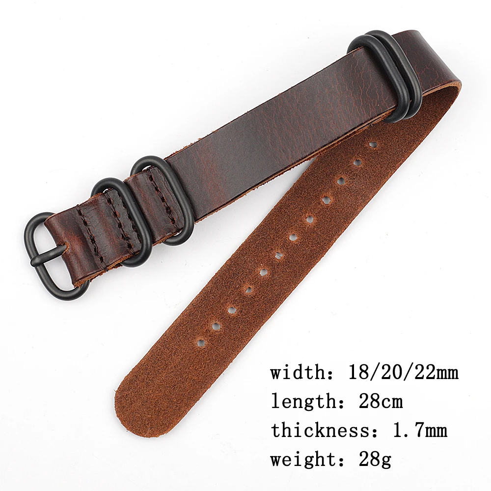 Vintage Crackle Textured Genuine Leather Watch Band 18mm 20mm 22mm Strap for Men Replacement Wrist Bracelet Watch Accessories