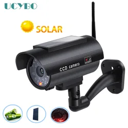 Dummy fake security camera wifi wireless solar battery powered outdoor flashing led video surveillance system cctv false camera