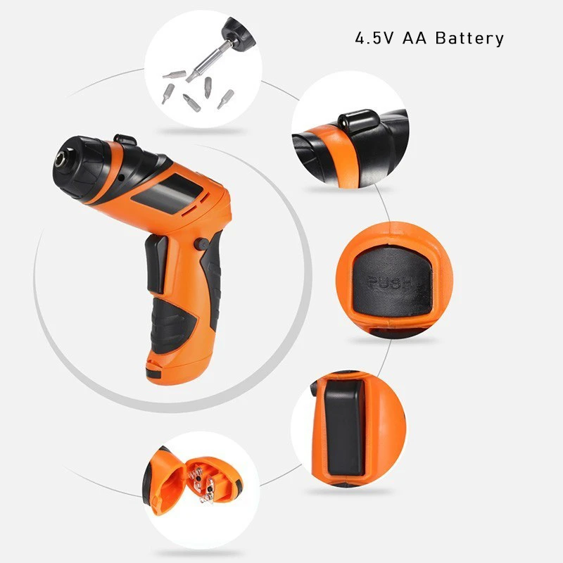 6V Cordless Electric Screwdriver Drill Mini Wireless Power Driver AA Battery Repair Tool Kit With LED Light With 7 OR 11 Bits