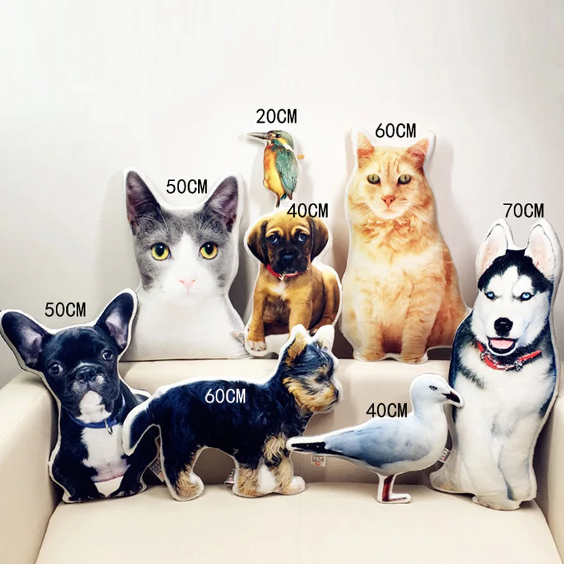 사진 맞춤형 DIY 강아지 쿠션 애완 동물 봉제 인형, 동물 고양이 베개 소파, 자동차 장식 크리스마스 선물