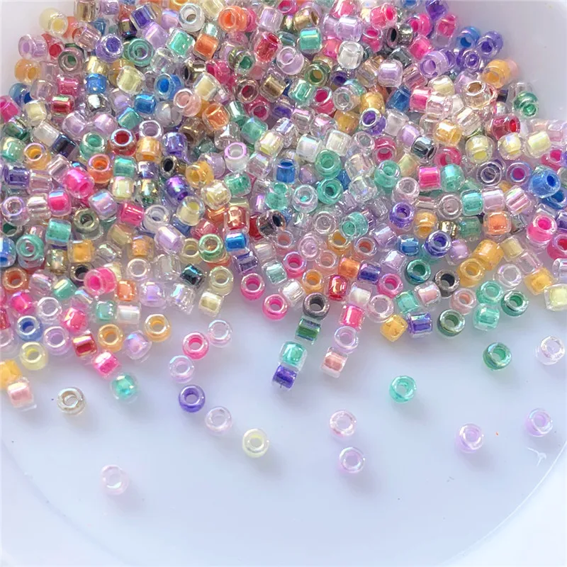 2mm Delica Perlen Illusory Farben Glas Seed Bead Silber Ausgekleidet Kristall Miyuki Perle Für DIY Schmuck Machen Ohrringe Armband handwerk