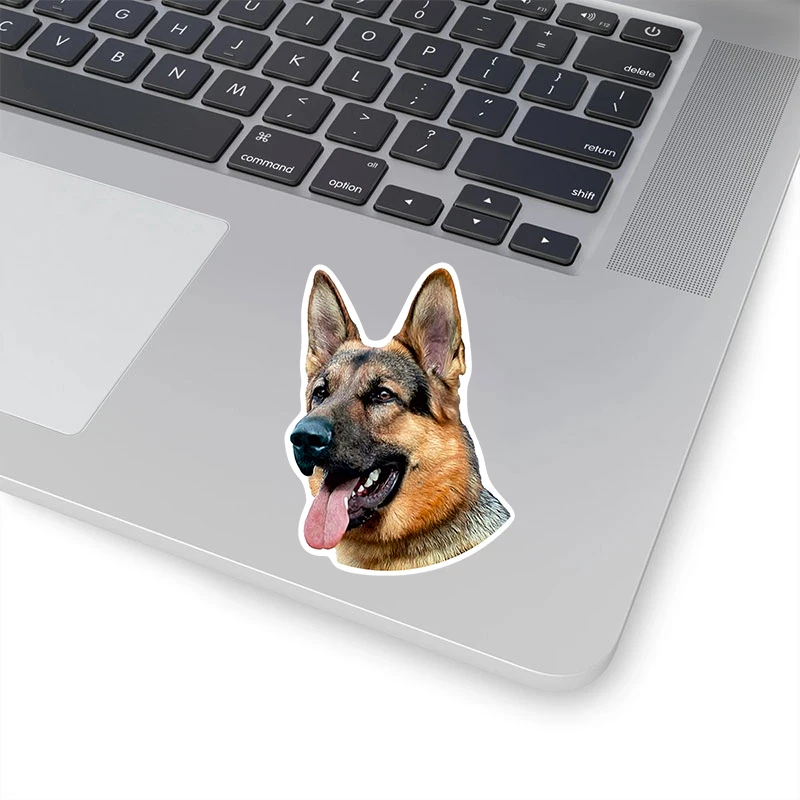 A0196# 13 cm/17 cm Self-adhesive Young German Shepherd Decal Car Sticker Waterproof Auto Decors on Bumper Rear Window Laptop