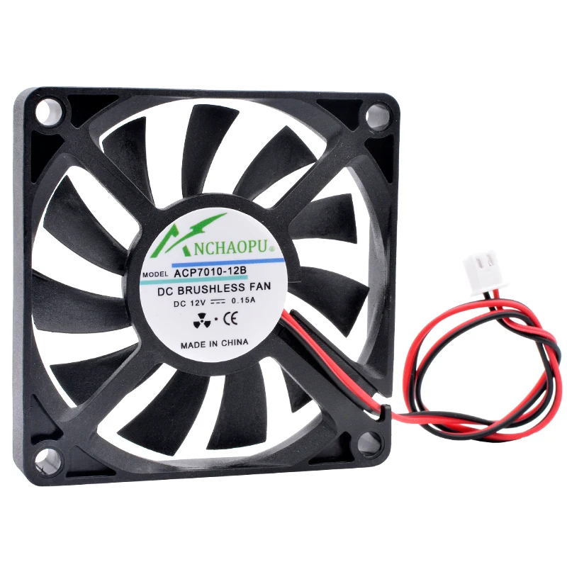 ACP7010 7cm 70mm fan 70x70x10mm DC5V 12V 24V 2pin cooling fan  for CPU chassis power supply charger inverter