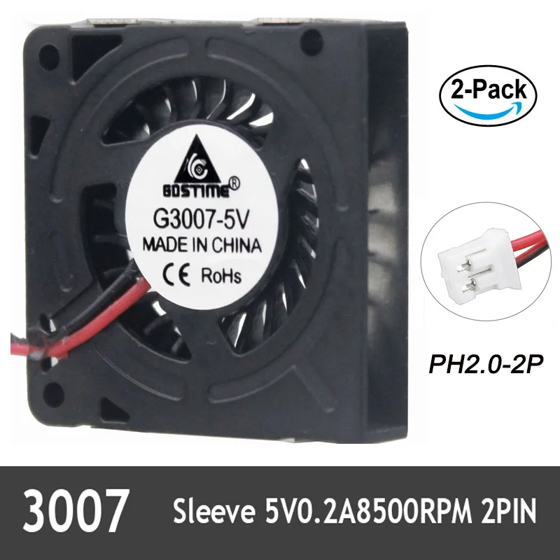 

New Gdstime 2pcs/lot 1.18inch DC 5V cooler Fan Turbo 30x30x7mm 3cm Fan Mini 2PIN Hight Speed Cooling Fan