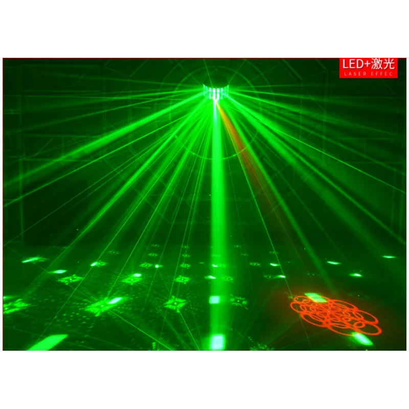 New Arrived LED Double-Layer Butterfly Light With Laser Effect DMX Control For Disco Dj Pub Wedding Party Stage Effect Light