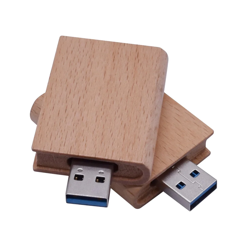 

Wooden USB Flash Drive 3.0 Memory Stick Pen Drive 64GB 32gb 16gb 8gb Book Style Pendrive Flashdrive Custom Logo gifts wedding