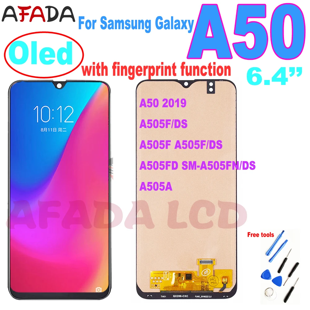 

Super AMOLED For Samsung Galaxy A50 2019 A505 A505F A505F/DS A505FD SM-A505FN/DS A505A LCD Display Touch Screen Assembly A50 LCD