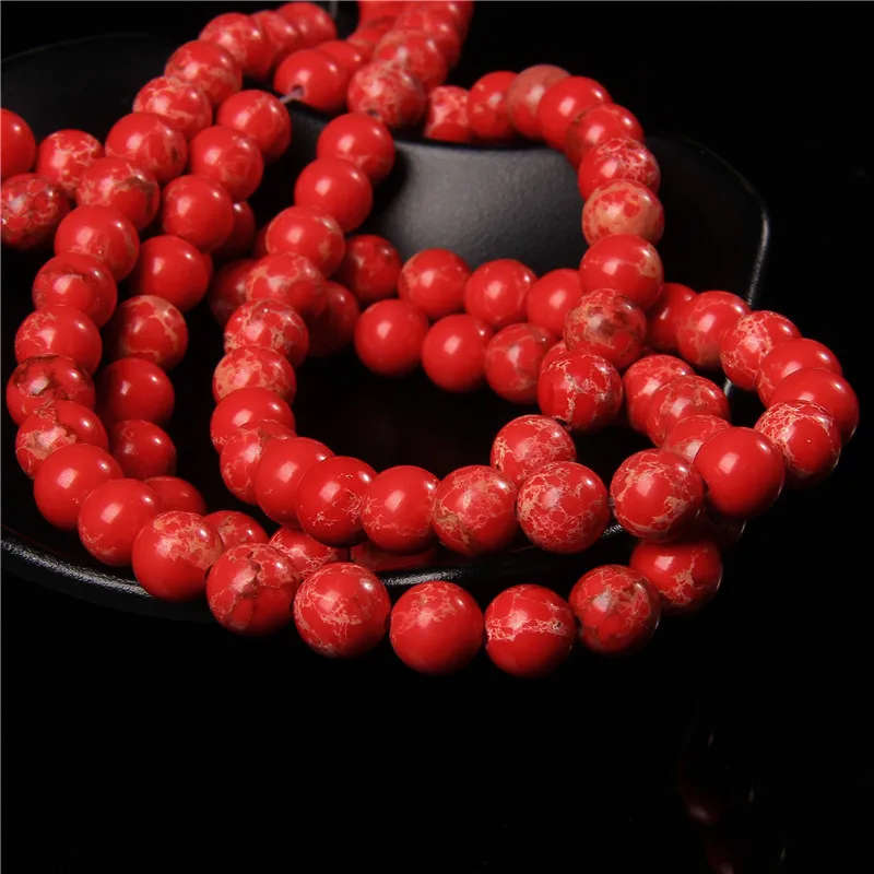 6 8 10 mm Imperial Jaspers Stone Beads Natural Loose Spacer Beads For Jewelry Making Round Beads DIY Bracelet Accessories 15''