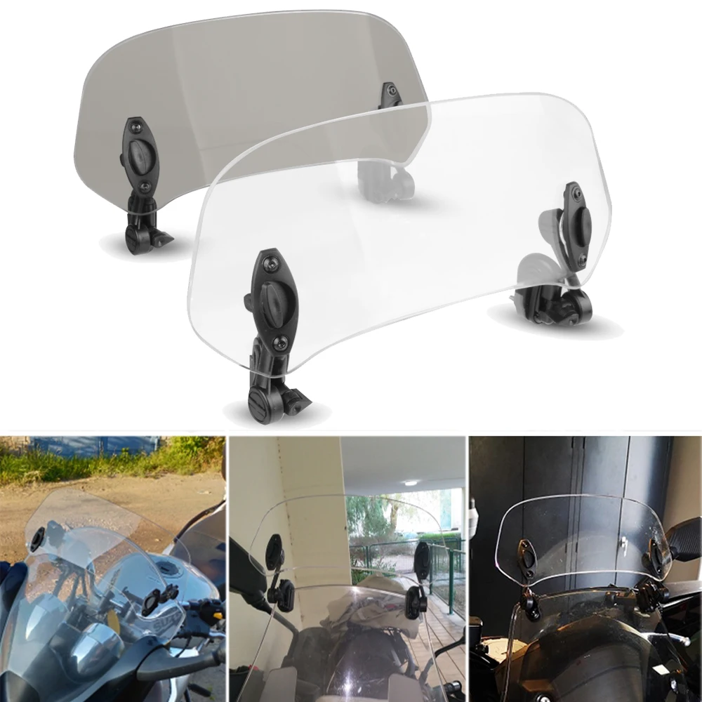 

Motorcycle Risen Adjustable Windscreen Windshield Extend Air Deflector For Suzuki katana Bandit Hayabusa kawasaki Honda BMW