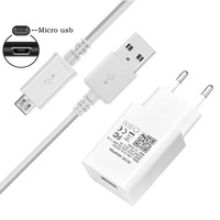 Universal Mobile Phone USB Phone Charger EU Plug For Samsung Galaxy S7 S6 edge S5 S4 Note 4 5 J3 J5 J7 2016 2017 Micro USB Cable