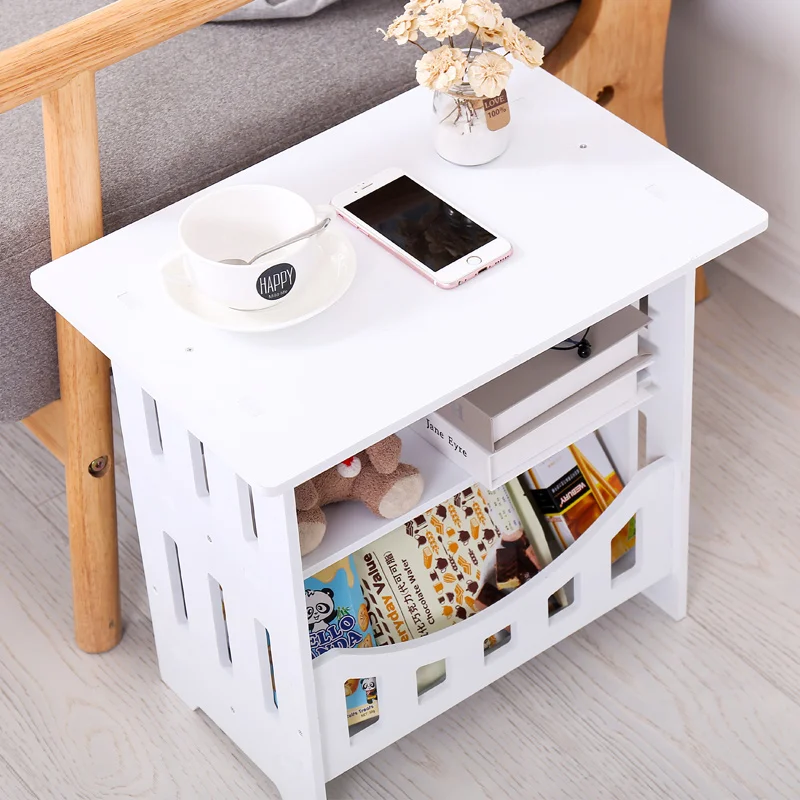 Simple Small Table Sofa Side Table Mini Square Table Living Room Coffee Table Bedside Storage Cabinet Bedroom Bedside Table