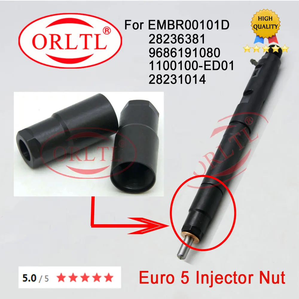 ORLTL Euro 5 Injector Nozzle Cap Diessel Injector Nut For EMBR00101D 28236381 9686191080 96 861 910 80 1681997 1809626