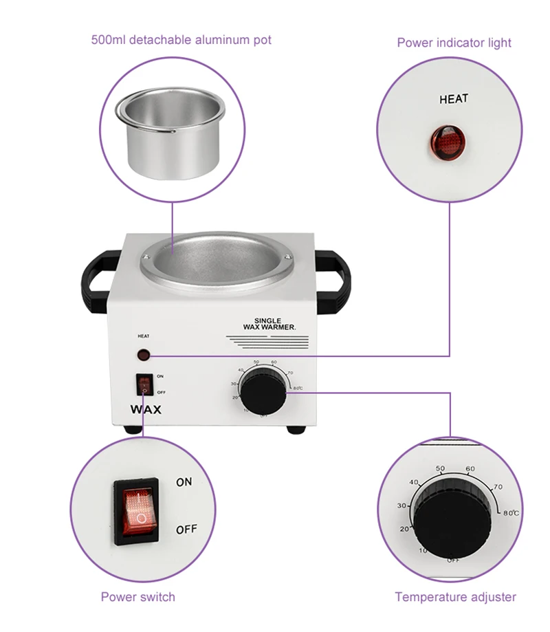 جديد الشمع سخان وعاء واحد لامع الكهربائية آلة الصبح الساخن الصبح البارافين الصبح لصالون المهنية