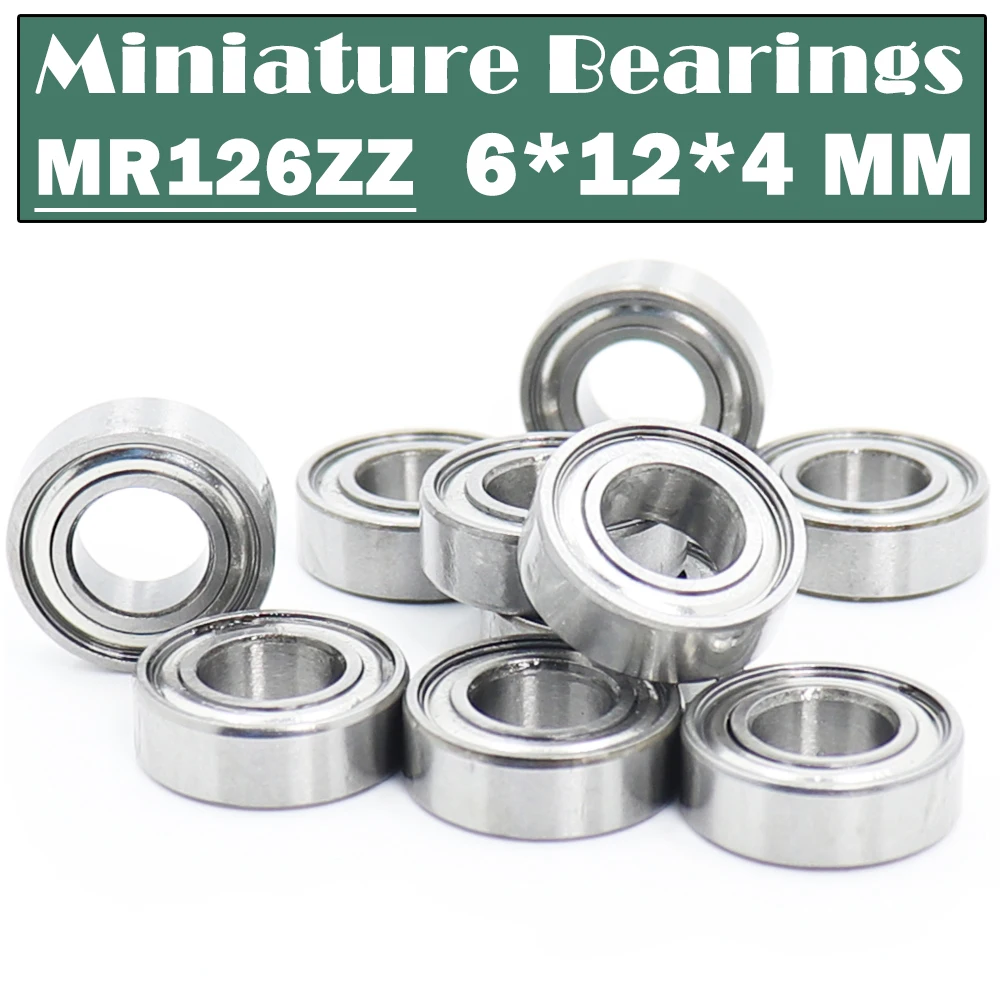 MR126ZZ Bearing ( 10 PCS ) 6*12*4 mm Miniature MR126 ZZ Ball Bearings L-1260ZZ MR126Z