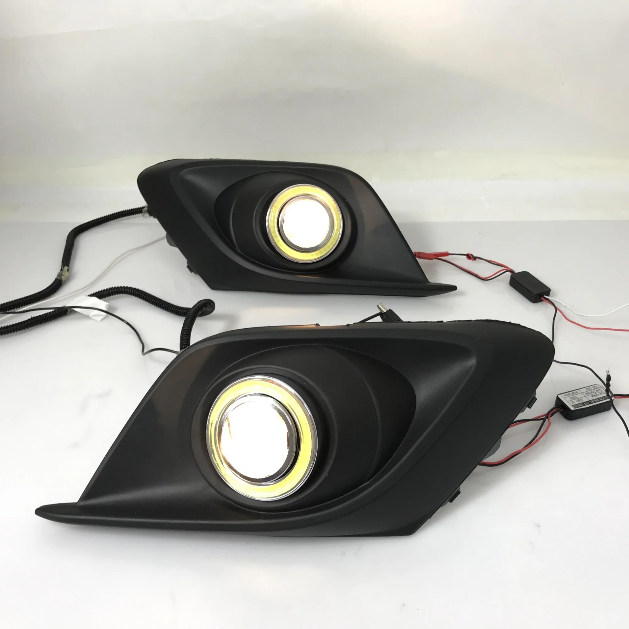 Osmrk-Conjunto de luces antiniebla de conducción para mazda 3, axela 2014-16 cob, Ojo de Ángel, luces led de circulación diurna, control por aplicación