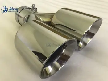 Modifica degli accessori per auto del silenziatore del tubo di scarico dell'automobile DUAL universale in acciaio inossidabile con doppio inclinazione