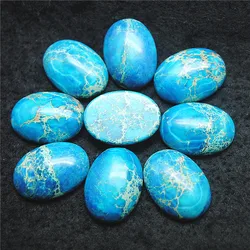 5PCS Nature Blue Imperial Jasper Stone Cabochons Size 18X25MM Oval Shape No Hole Good Quality Natural Gemstone Jewelry Accessori