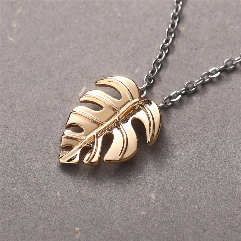 CAOSHI Fashion Style Leaves Shape Pendant Necklace for Women Girls Party Jewelry Simple Daily Collocation Accessories Wholesale