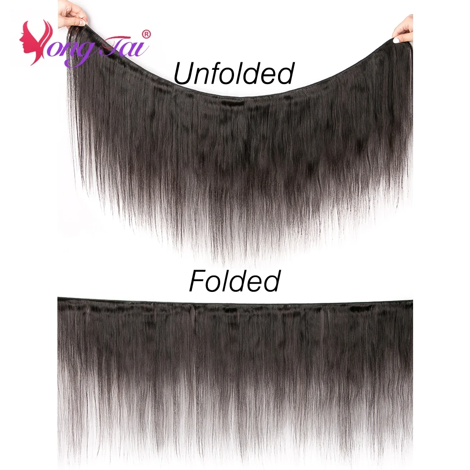 YuYongtai Brazilian Hair Weave 4 Bundles With Lace Closure Straight Human Hair Extenions Natural Color Cheap Items And Free Ship