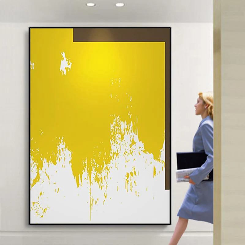 

Handmade Oil Painting On Canvas Yellow Art Large Wall Painting Minimalism Art Living Room Decoration Painting Home Decor Poster