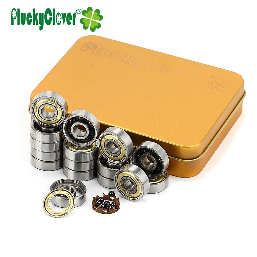 PluckyClover Skate bearing 608 with 7 Ceramic beads Inline Roller Skates Speed Skate Ceramic Ball Scooter Skateboard Bearing 608