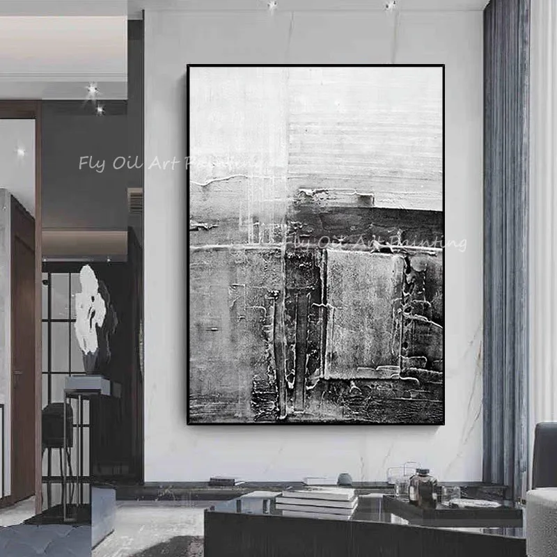 100% Handmade thick grey canvas landscape Pretty Canvas Oil Painting Wall Art Picture For Living Room Aisle Modern Home Decor