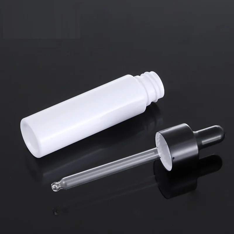 50pcs Empty Essential Oil Dropper Container 30ml Blue White Clear Cosmetic Packaging Refillable Plastic Bottles