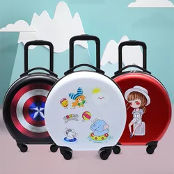 Children's trolley case luggage bag cartoon children suitcase small round ABS travel box boys girls 4 wheels handbags schoolbag