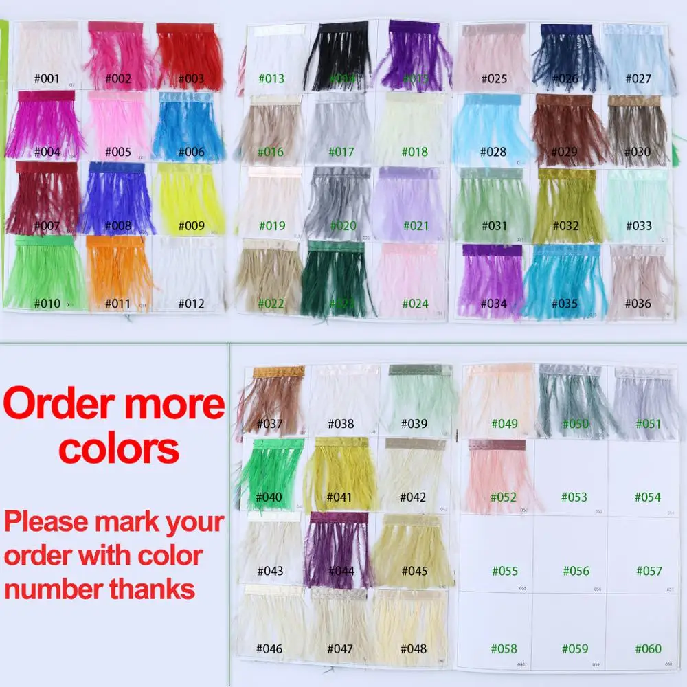 1 meter Multicolor Real Ostrich feather Trims Ribbon 8-10cm White Ostrich for Dress Clothing Decoration Sewing feathers Crafts