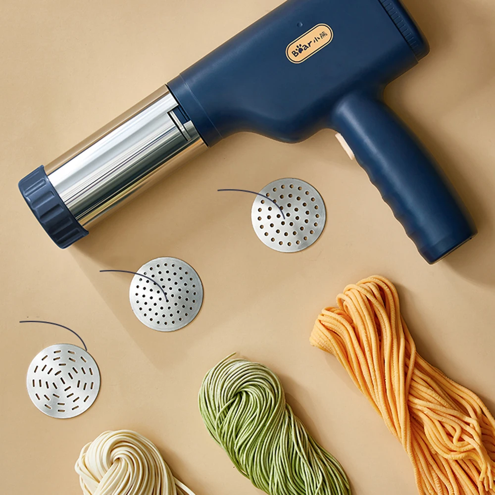 Draadloze Pasta Noodle Making Machine Elektrische Kleine Automatische Handheld Roestvrijstalen Noodle Barrel Maker Voor Home, Geparkeerd