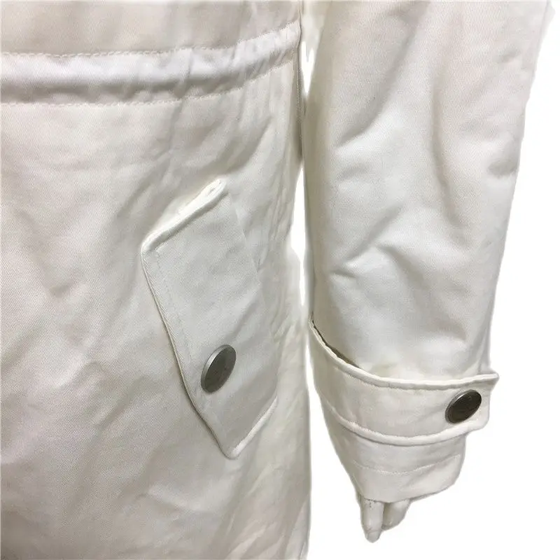 Noble Lange Parka Pure Witte Nerts Bont Gevoerde Jas Vrouwen Winter Jas Met Witte Vos Bontkraag